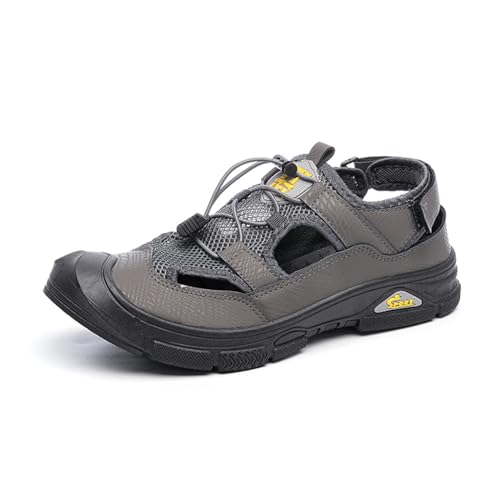 crazynekos Herren-Sandalen, Outdoor-Wandersandalen, geschlossene Zehen, athletische Sandalen für Herren, grau, 39 1/3 EU von crazynekos