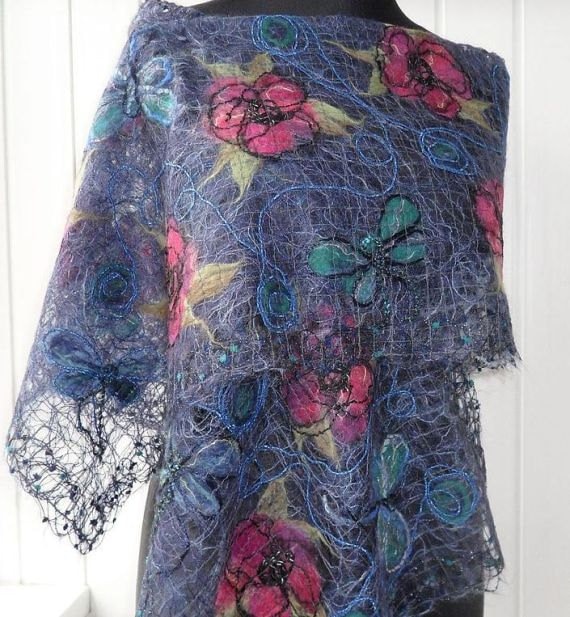 Blauer Spitzen-Schal - Spitze Vertuschen Hochzeits-Spitzen-Schal Abend-Schal Stola Boho-Schal Brautjungfern-Schal Spitzen-Schal Blauer Spitzen-Schal - Spitze Vertuschen Hochzeits-Spitzen-Schal Abend-Schal Stola Boho-Schal Brautjungfern-Schal Spitzen-Schal von crazywoolLT