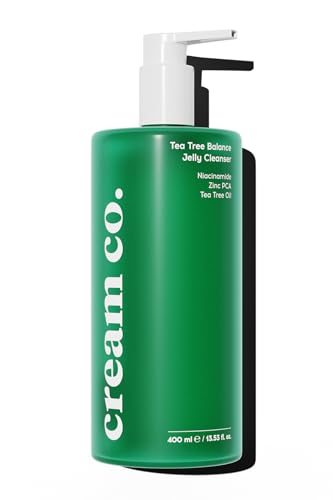 cream co. Tea Tree Balance Jelly Cleanser, Tiefenreinigendes Gesichtsreinigungsgel 400 ml, Gegen Unreinheiten & Überschüssiges Öl, für alle Hauttypen, Sanft & geklärt von cream co.