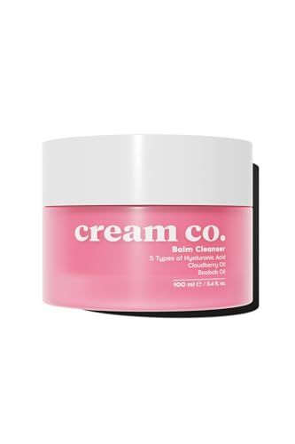 cream co. Silky Balm Cleanser, Make-up-Entferner auf Ölbasis für wasserfestes Make-up, LSF und Schmutz, feuchtigkeitsspendend mit 5 Arten von Hyaluronsäure und Baobaböl, für jeden Hauttyp geeignet, 10 von cream co.