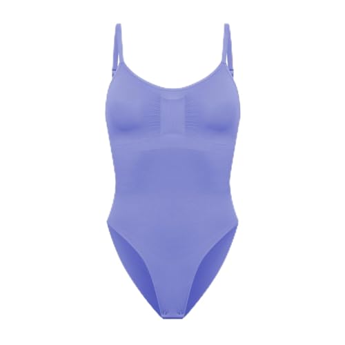 creamy fabrics Damen Figurformender Shapewear Bodysuit mit Slip-Rückenteil – Starke Kompression für Bauch & Taille – Nahtloser Body mit Po-Lifting & Verstellbaren Trägern – Soft Violet S von creamy fabrics