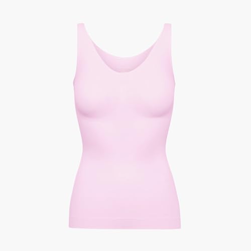 creamy fabrics Damen Figurformendes Shapewear Tanktop – Shaping Unterhemd mit starker Kompression für Bauch & Taille – Nahtloses Unterzieh-Top für glatte Silhouette & hohen Komfort – Baby Pink M von creamy fabrics