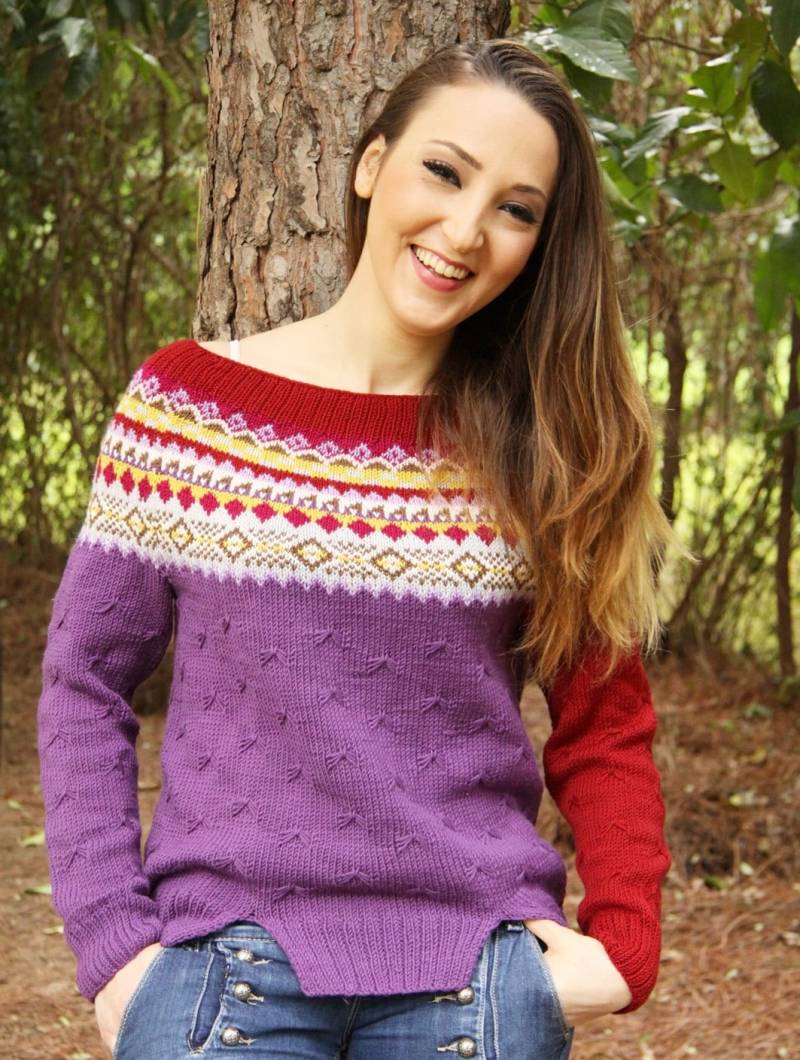 Handgestrickte Pullover, Gestrickte Frauen Faire Insel Joch Bunte Joch, Wolle von creationsbyeve