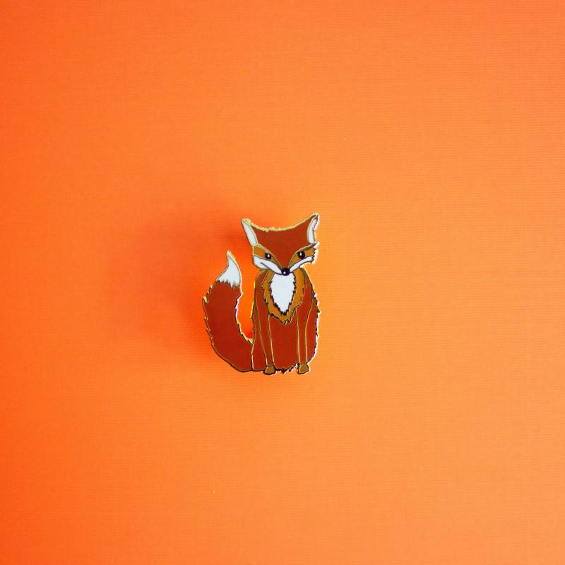 Fuchs Emaille Stift, Anstecknadel, Gold Metallbeschichtet Label Pin, Fox Pin von creationzbycatherine
