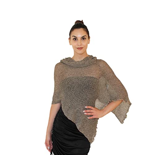 creazioni unique Poncho Damen Elegant ITALIAN DESIGN - Ehefrau und Mutter Geschenk - Thermo-Viskosenetz-Schal für Frauen mit Kirschblüten-Essenz (Erde) von creazioni unique