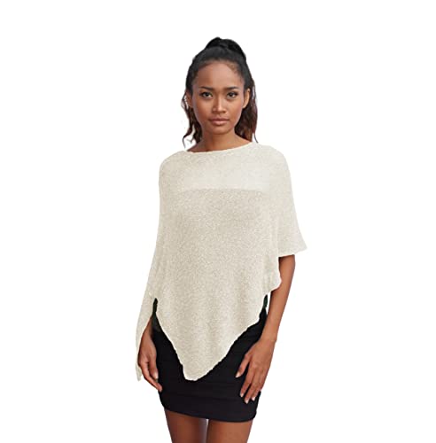 creazioni unique Poncho Damen Elegant ITALIAN DESIGN - Ehefrau und Mutter Geschenk - Thermo-Viskosenetz-Schal für Frauen mit Kirschblüten-Essenz (Creme) von creazioni unique