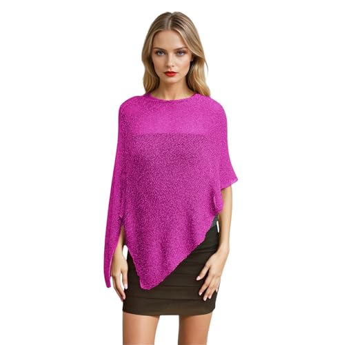 creazioni unique Poncho Damen Elegant Italian Design - Ehefrau und Mutter Geschenk - Thermo-Viskosenetz-Schal für Frauen mit Kirschblüten-Essenz (Fuchsia) von creazioni unique
