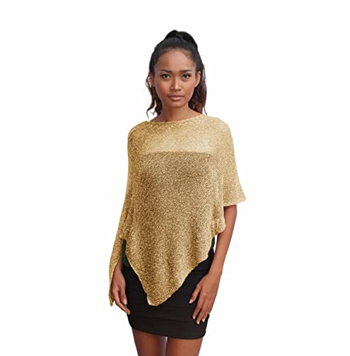 creazioni unique Poncho Damen Elegant ITALIAN DESIGN - Ehefrau und Mutter Geschenk - Thermo-Viskosenetz-Schal für Frauen mit Kirschblüten-Essenz (Gold) von creazioni unique