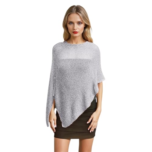 creazioni unique Poncho Damen Elegant Italian Design - Ehefrau und Mutter Geschenk - Thermo-Viskosenetz-Schal für Frauen mit Kirschblüten-Essenz (Grau) von creazioni unique