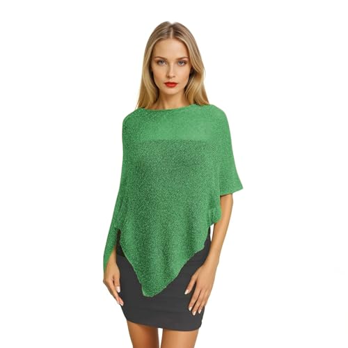 creazioni unique Poncho Damen Elegant Italian Design - Ehefrau und Mutter Geschenk - Thermo-Viskosenetz-Schal für Frauen mit Kirschblüten-Essenz (Jadegrün) von creazioni unique