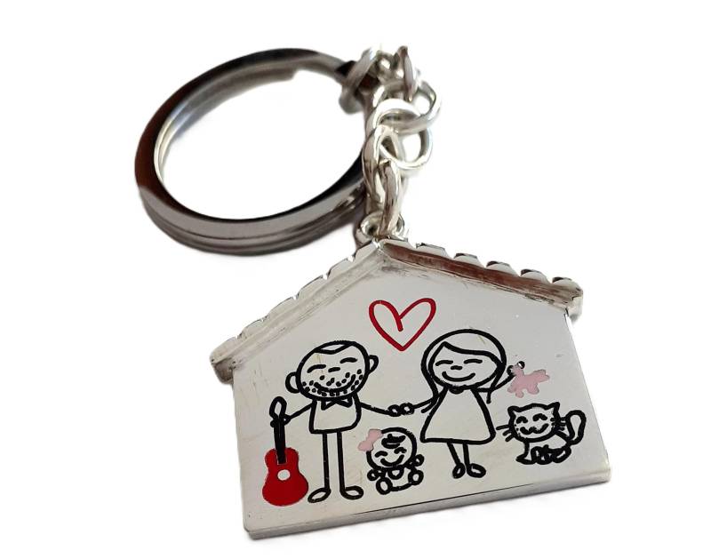 Familien-Schlüsselanhänger in Silber Familien-Schlüsselanhänger in Silber von creazioniorafe