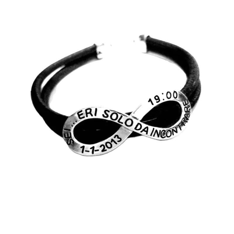 Infinity Armband Silber Und Leder von creazioniorafe