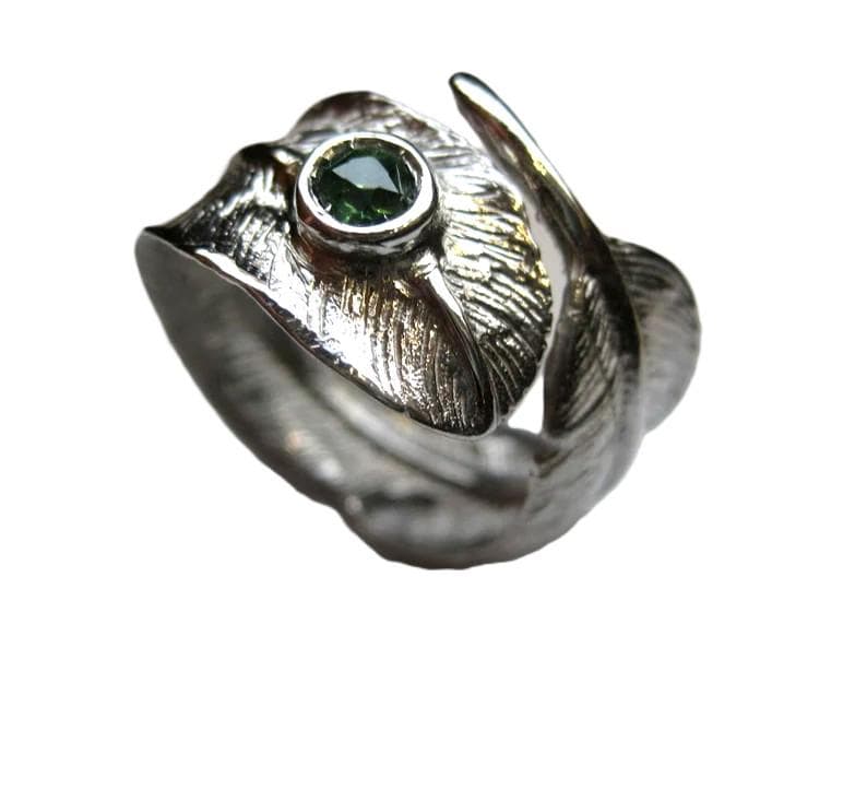 Silberner Blattring von creazioniorafe