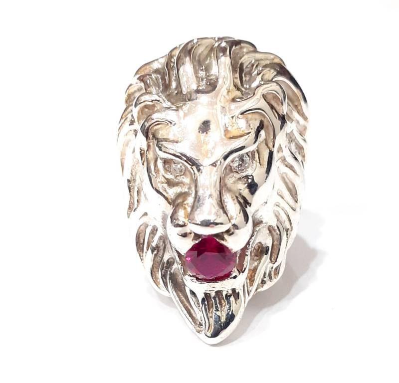 Silberner Löwenring von creazioniorafe