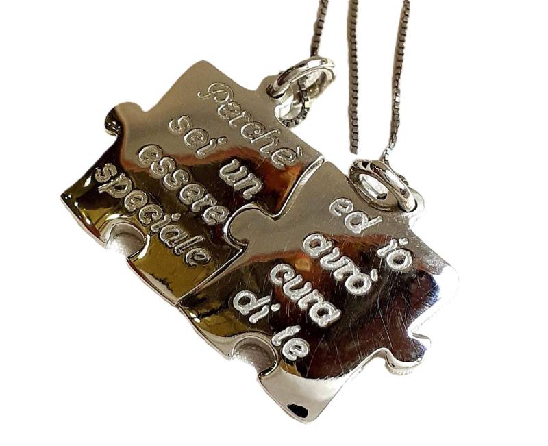 Silberner Puzzle-Anhänger von creazioniorafe