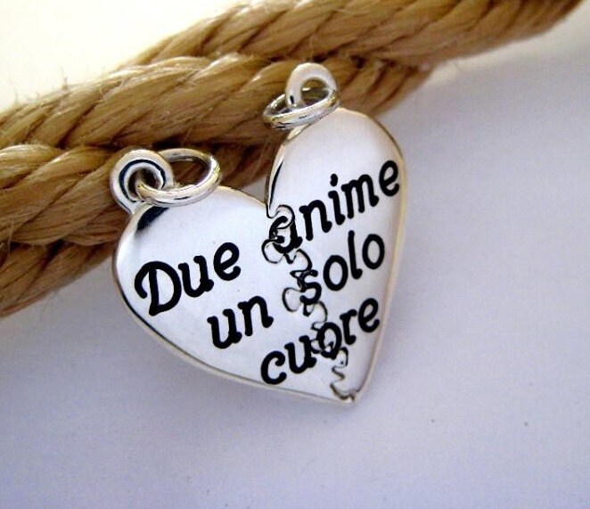 Silberner Puzzle Herzanhänger von creazioniorafe