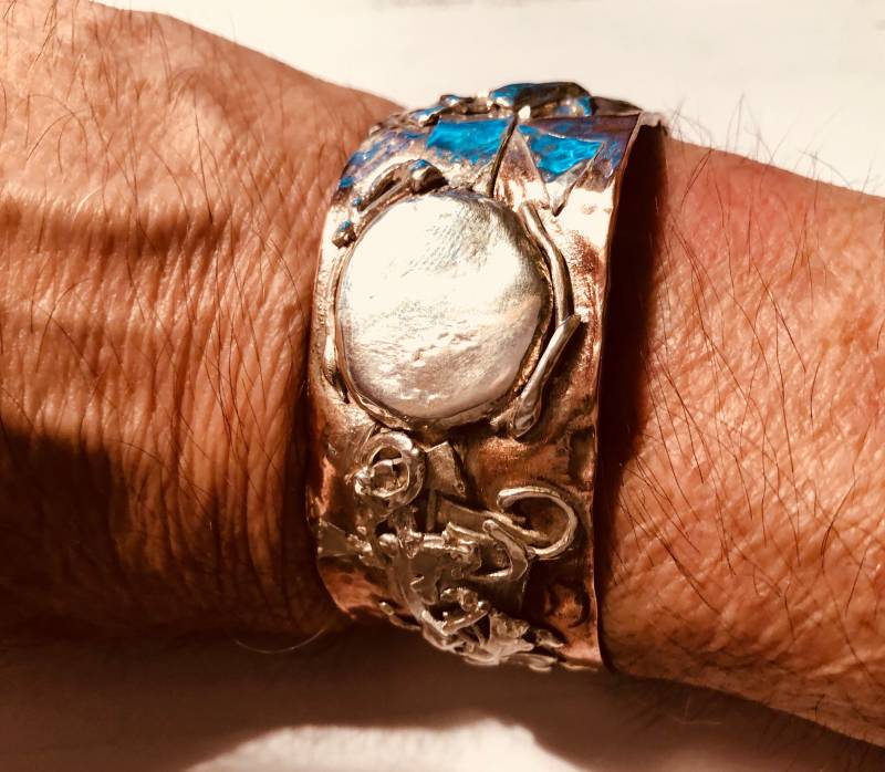 Knirpse Abstrakte Silber-Kupfer-Manschette Knirpse Abstrakte Silber-Kupfer-Manschette von crhartmarket