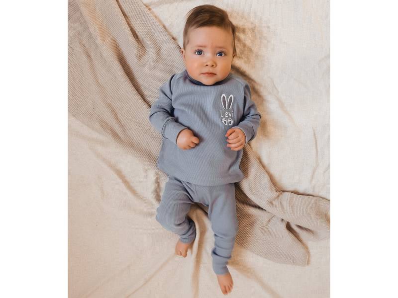 Hasenohren Personalisierte Baby Und Kinder Gerippte Sets - Gestickte Perfekt Für Ostern Darüber Hinaus von cribstarofficial