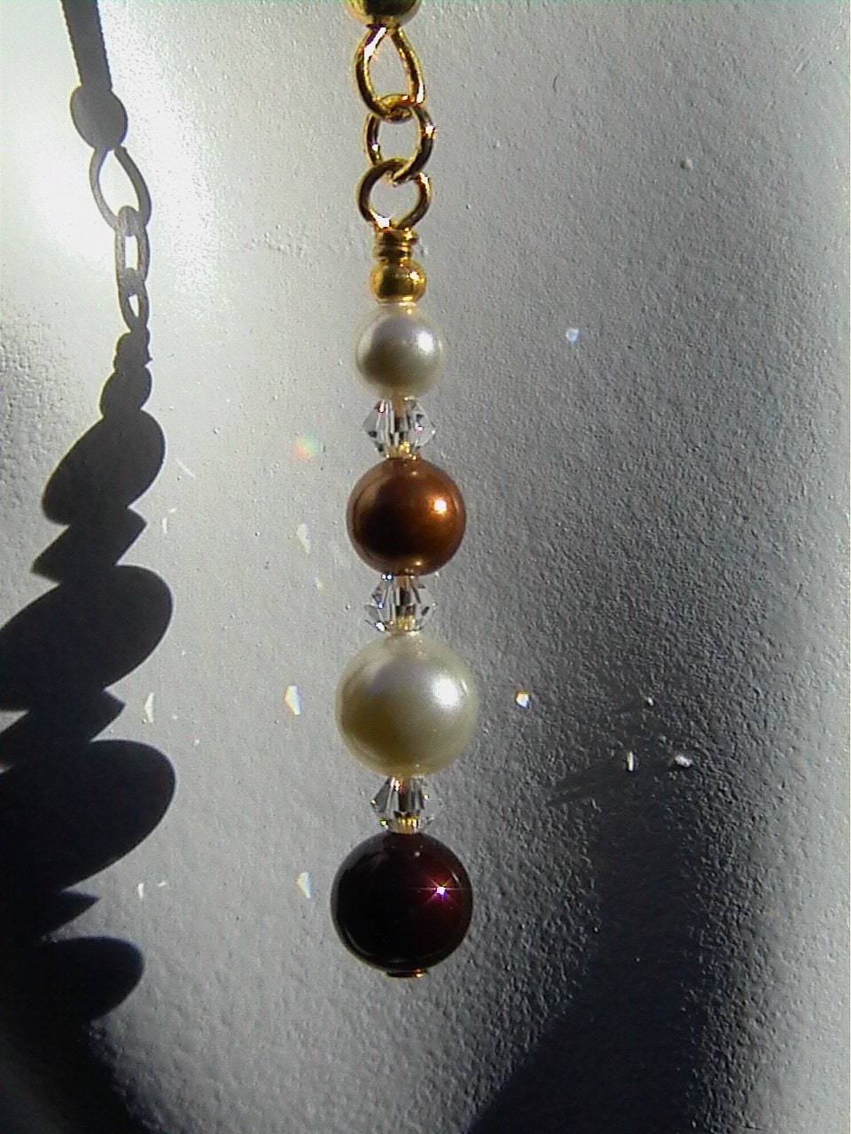 Schokolade - Glitzernden Swarovski Klaren Kristallen Markieren Schöne Creme, Kupfer Und Maroon Kristallperle Ohrringe Schokolade - Glitzernden Swarovski Klaren Kristallen Markieren Schöne Creme, Kupfer Und Maroon Kristallperle Ohrringe von criscreations