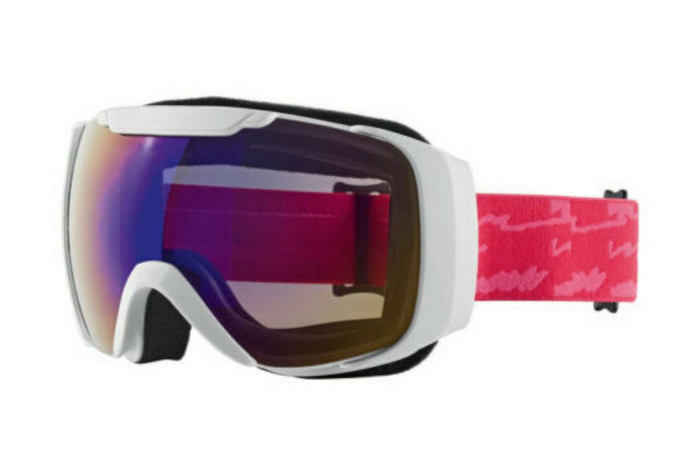 crivit Skibrille Skibrille Snowboardbrille für Brillenträger geeignet Weiß / Rosa, (Einzelartikel), 100 % UV-Schutz (optische Klasse 1) von crivit