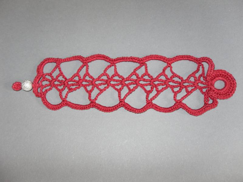 Armband Gehäkelt Rot, Elegant von crochet4angel