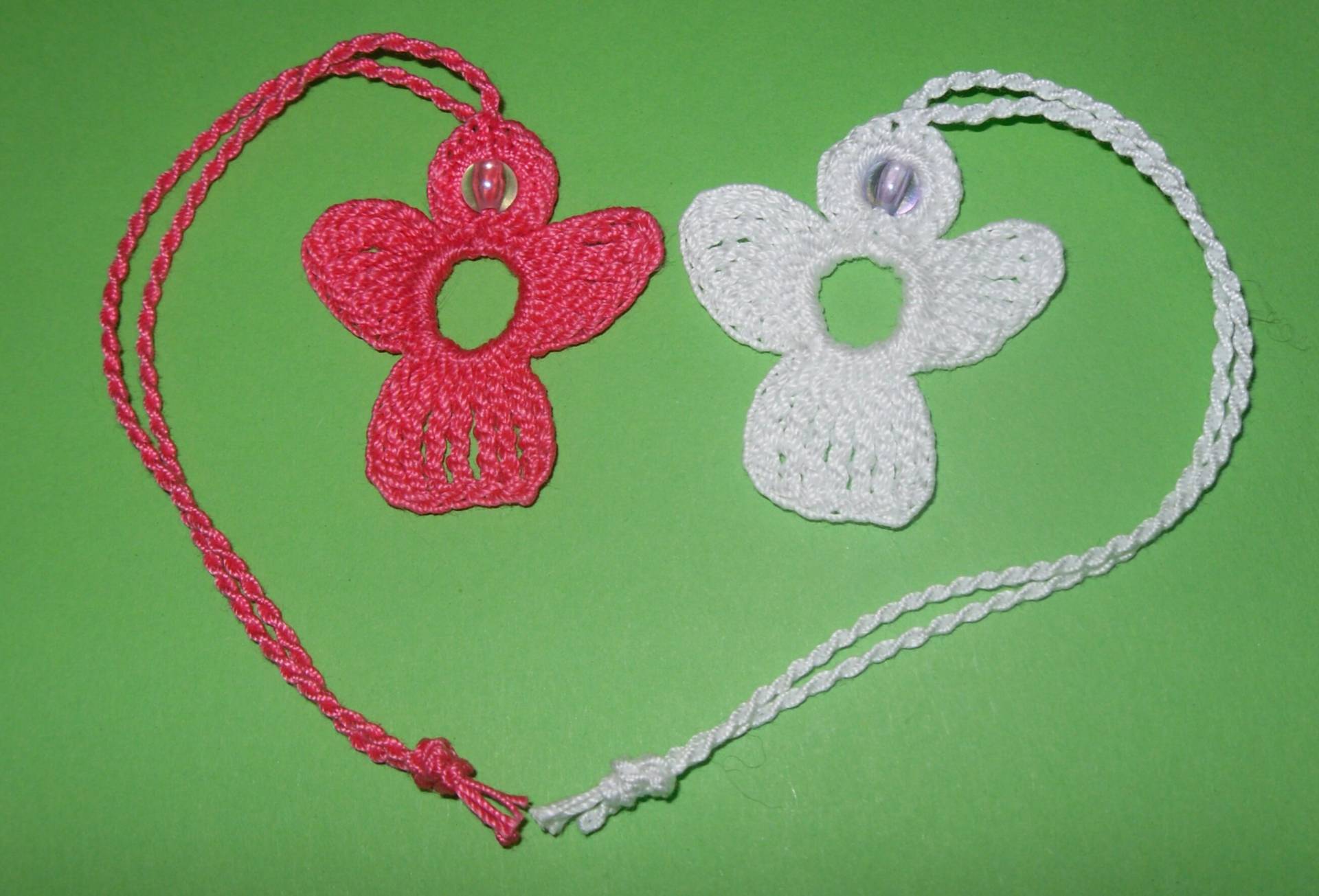 Engelchen-Duo Gehäkelt, Pink & Weiß von crochet4angel