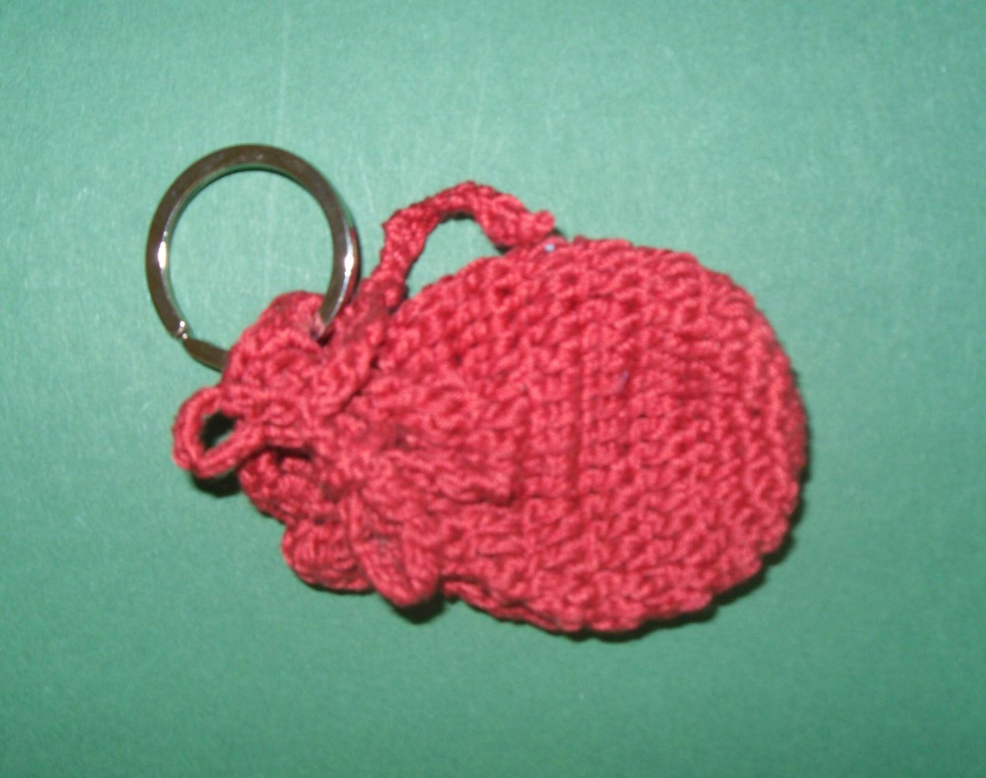 Schlüsselanhänger-Säckchen Gehäkelt Rot von crochet4angel