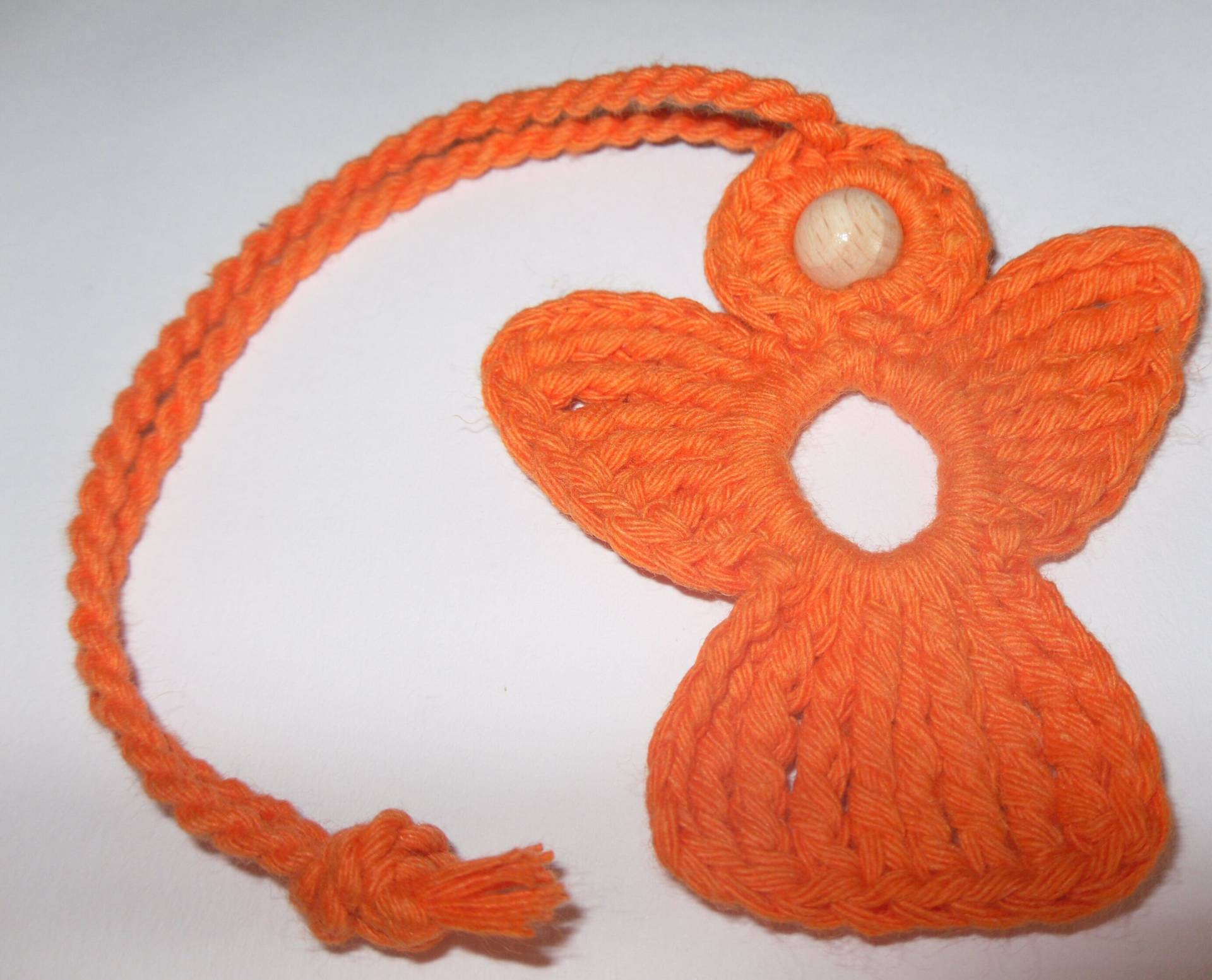 Schutzengel Gehäkelt Orange Mit Holzperle von crochet4angel