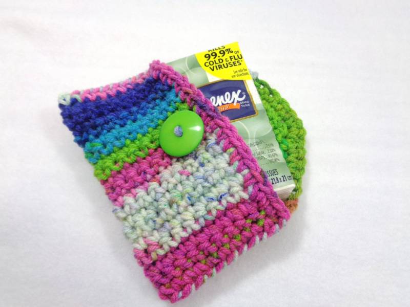 Gehäkelte Geldbörse Tasche Bunte Knopfverschluss Geschenk Kartenetui von crochetedbycharlene