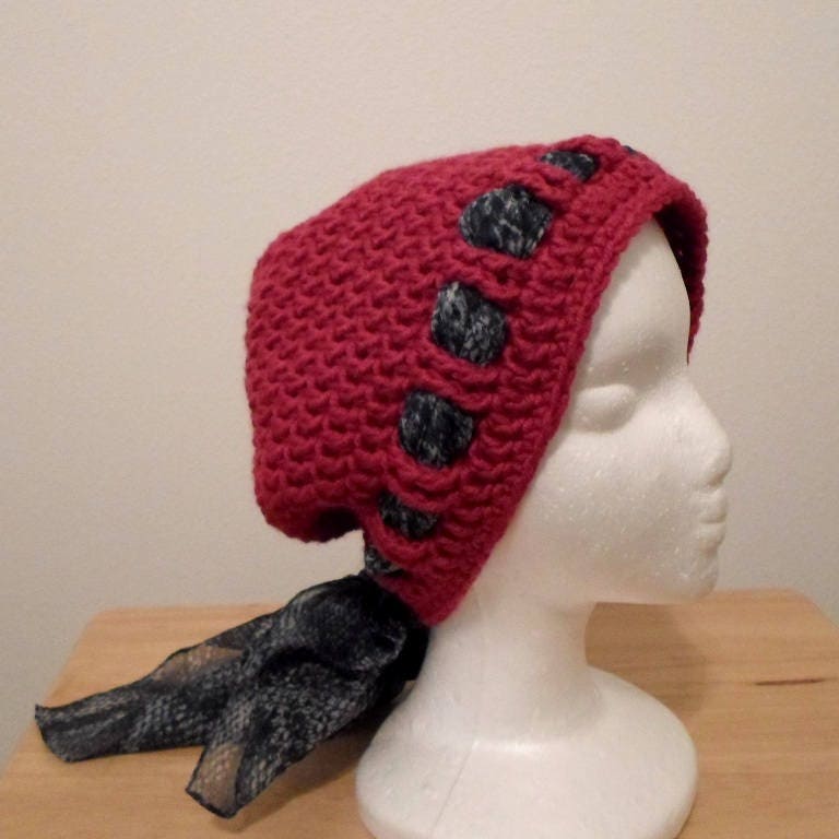 Häkelmütze - Aus Rotem Acrylgarn Chemo Mütze Slouchy Hat von crochetknittingqueen