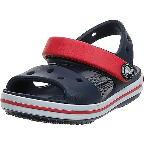 Crocs Crocband Sandalen – Unisex Kindersandalen – Leicht und mit sicherer Passform – Navy/Rot – Größe 25-26 von Crocs