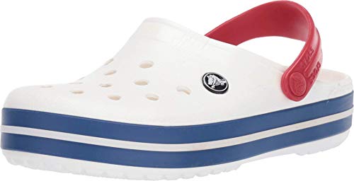 Crocs unisex-adult Crocband Clog Clog, White/Blue Jean, 36/37 EU von Crocs