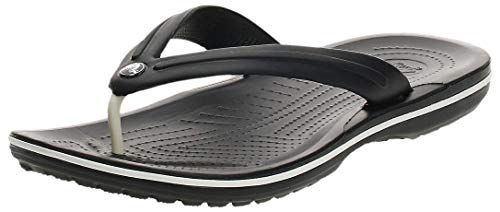 Crocs Crocband Flip-Sandalen – Unisex Flip-Sandalen für Erwachsene – Wasserdichte, schnell trocknende Flip-Flops – Schwarz – Größe 46-47 von Crocs