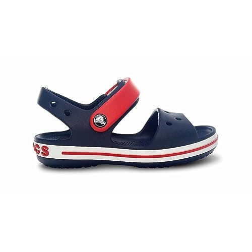 Crocs Crocband Sandalen – Unisex Kindersandalen – Leicht und mit sicherer Passform – Navy/Rot – Größe 27-28 von Crocs