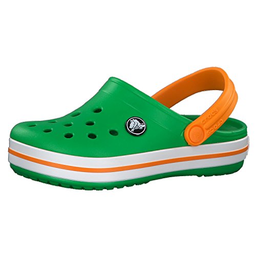 crocs Unisex-Kinder Crocband K Clogs, Grass Green/White/Blazing Orange, 19/20 EU von Crocs