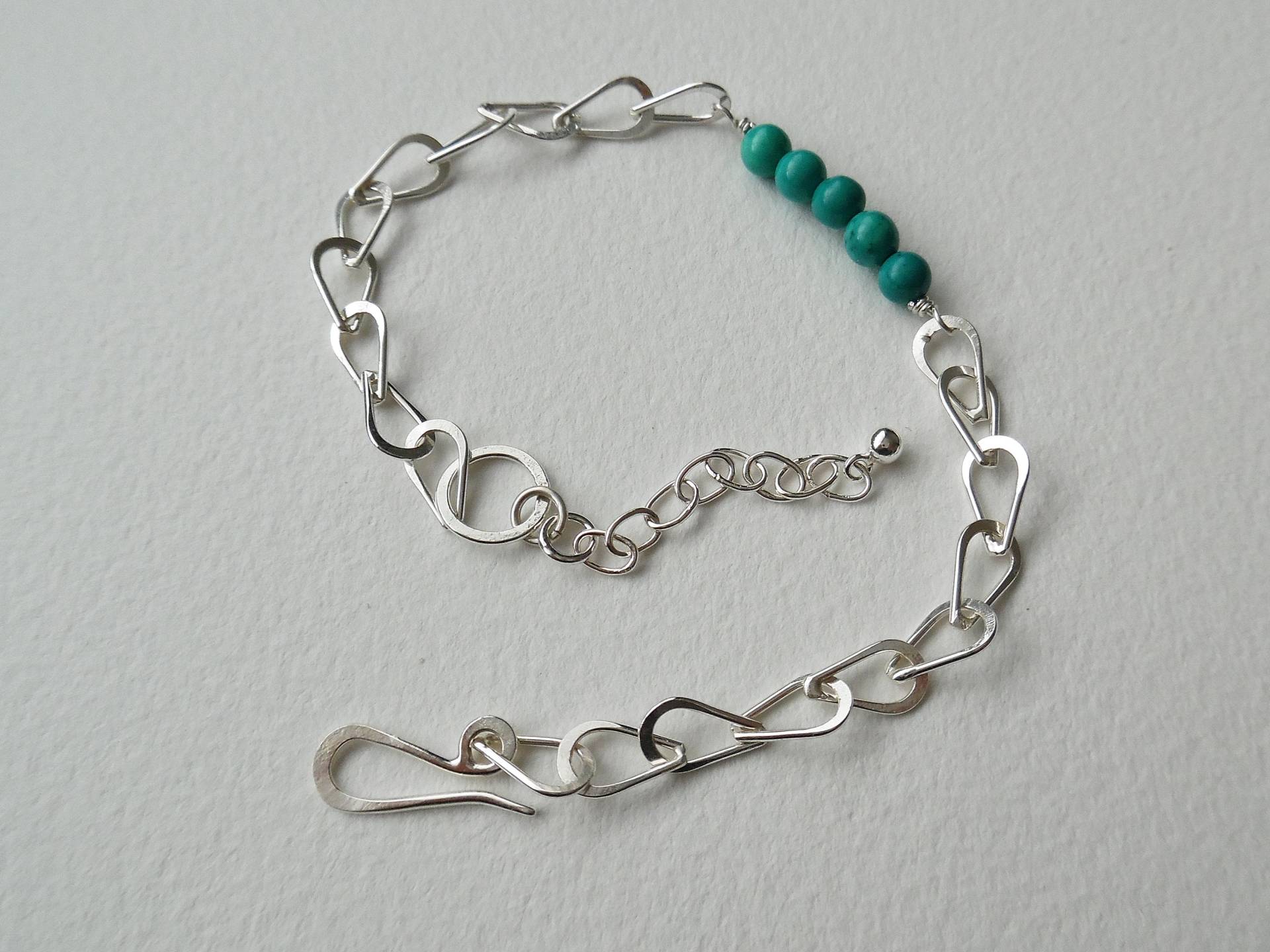sterling Silber Türkis Kettenarmband, Natürliche Türkis-Armband, Teardrop-Gliederarmband, Geburtsstein Armband sterling Silber Türkis Kettenarmband, Natürliche Türkis-Armband, Teardrop-Gliederarmband, Geburtsstein Armband von crocusjewellery