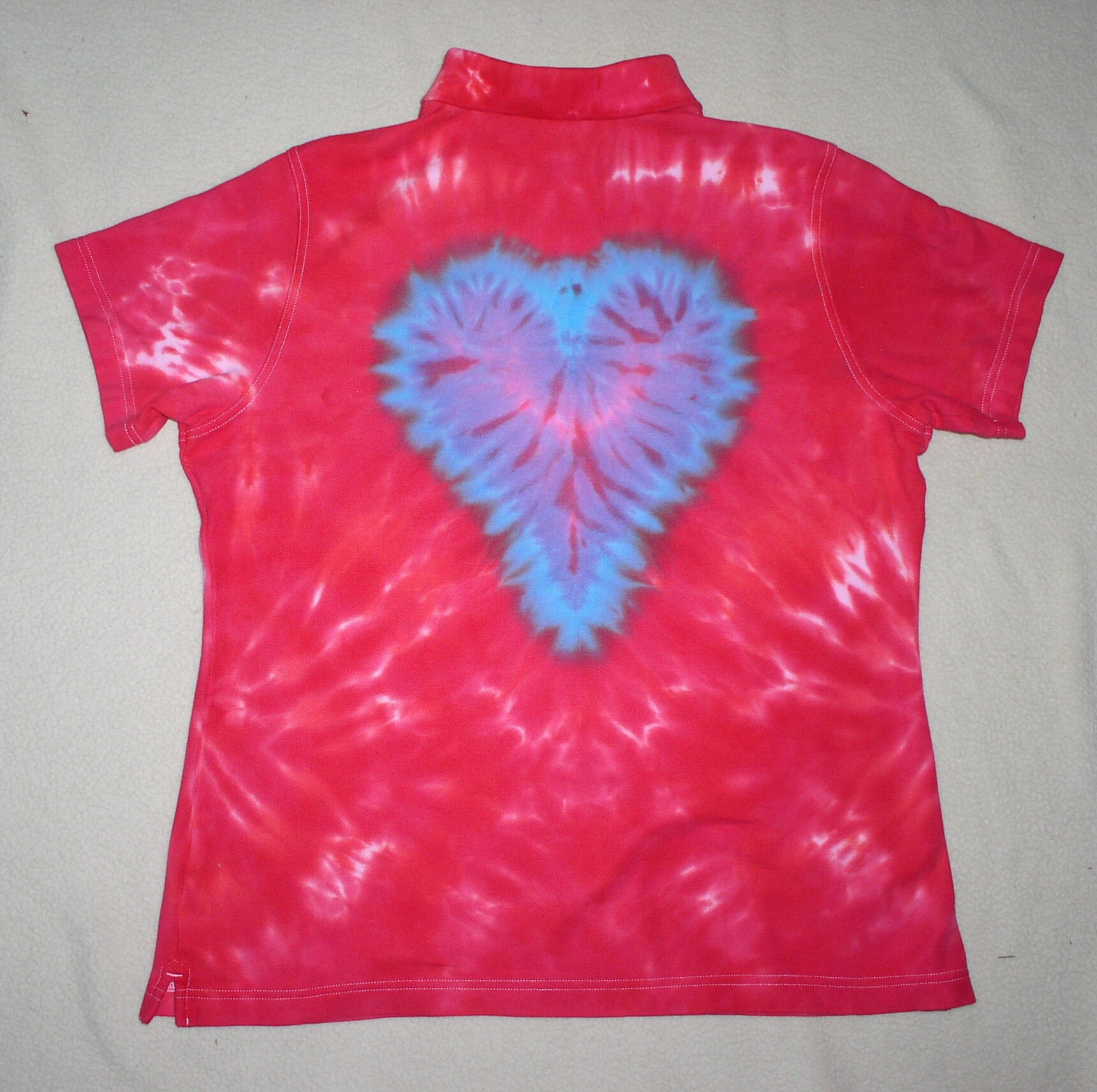 Golf Shirt, Damen L, Rot Mit Herz, 042619.1 von croquettiedye