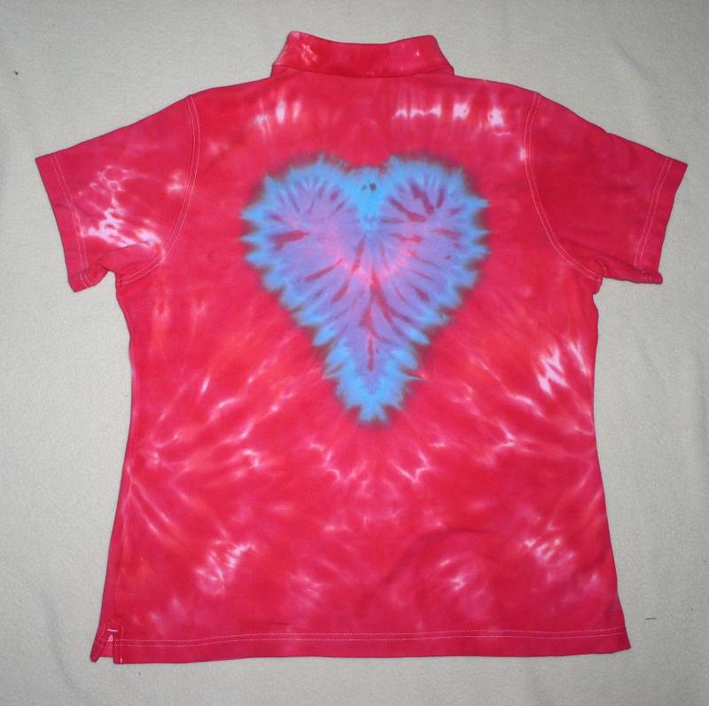 Golf Shirt, Damen L, Rot Mit Herz, 042619.1 von croquettiedye