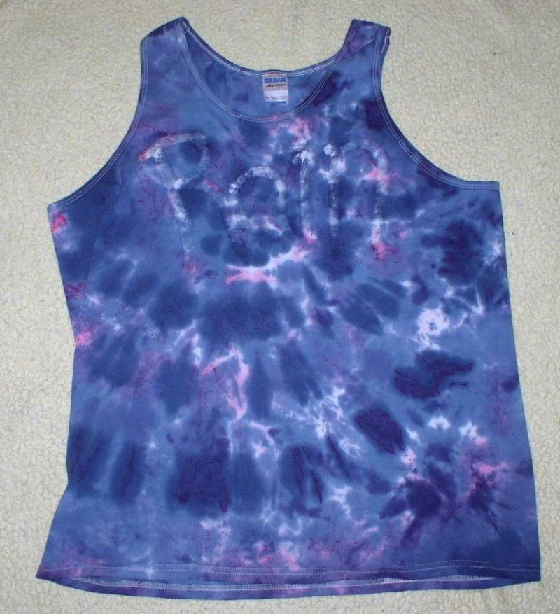 Purple Tie Dyed Xl Tank Top Shirt, Rain Kollektion, Pr6 von croquettiedye