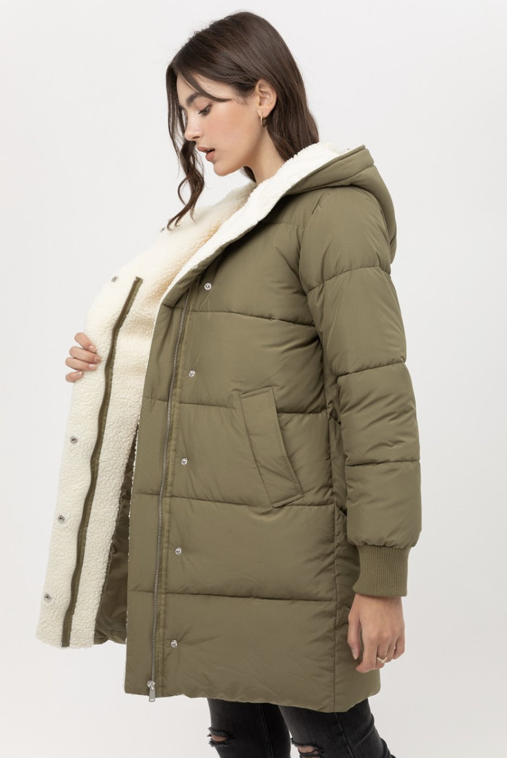 steppjacke in Olivgrün von crushlanethreads