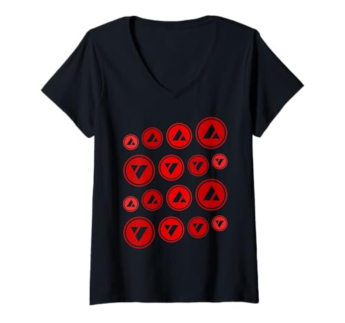 Damen Lawinenkryptowährung Retro Stock Crypto T-Shirt mit V-Ausschnitt von crypto Avalanche Stock Lover