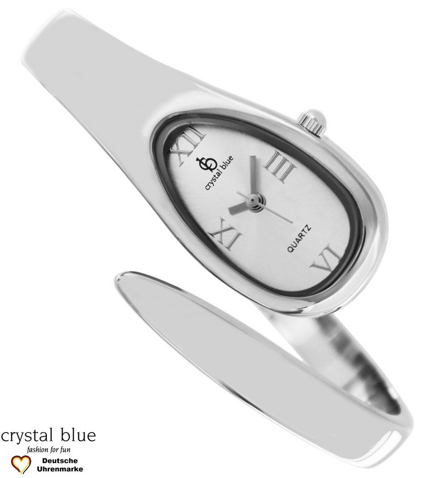 crystal blue Quarzuhr Damen Spangenuhr silber analog, Gratis Versand von crystal blue