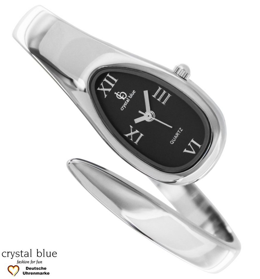 crystal blue Quarzuhr Damen Spangenuhr silber analog, Gratis Versand von crystal blue