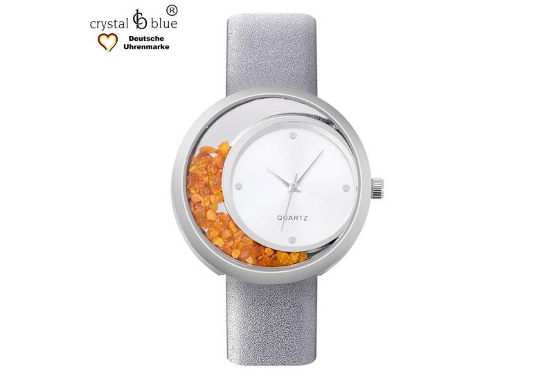 crystal blue Quarzuhr Damenuhr analog Armbanduhr Edelstein Bernstein Lapislazuli Rosenquarz, Gratis Versand von crystal blue