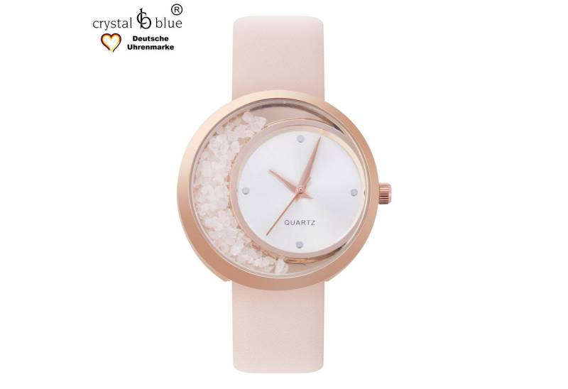 crystal blue Quarzuhr Damenuhr analog Armbanduhr Edelstein Bernstein Lapislazuli Rosenquarz, Gratis Versand von crystal blue
