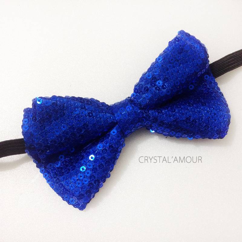 Blaue Pailletten-Fliege Verstellbare Party-Fliege Aus Polyester von crystalAmour