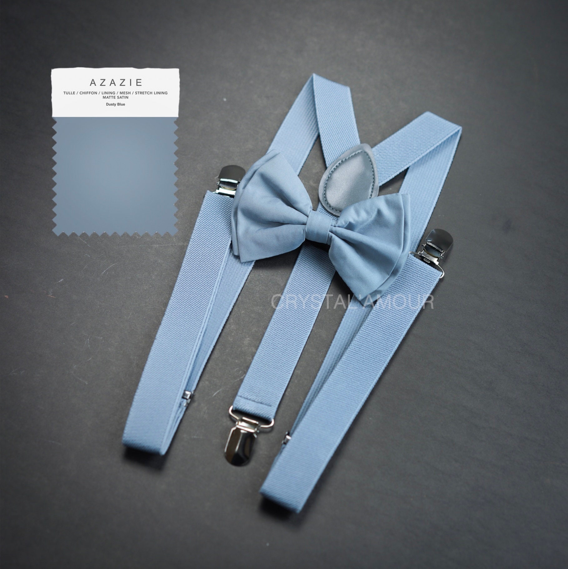 Herren Hosenträger, Davids Brautblaue Staubblaue Fliege, Dusty Blue, Hellgraue Graue French Blue Herren Hosenträger, Davids Brautblaue Staubblaue Fliege, Dusty Blue, Hellgraue Graue French Blue von crystalAmour