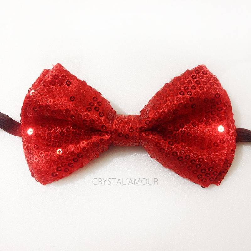 Rote Pailletten-Fliege Verstellbare Unisex-Fliege Aus Polyester Rote Pailletten-Fliege Verstellbare Unisex-Fliege Aus Polyester von crystalAmour
