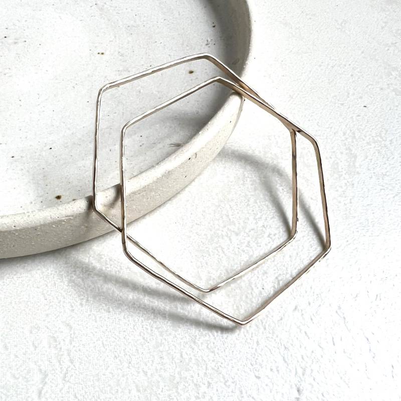 Hexagon Armreifen, Gold, Silber Kristall Und Stein, Geschenke Für Sie, Geschenk Hexagon Armreifen, Gold, Silber Kristall Und Stein, Geschenke Für Sie, Geschenk von crystalstonelondon