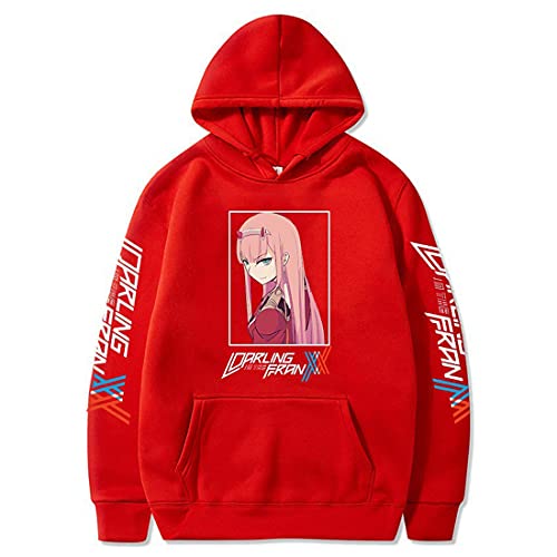 cshsb Anime Kakegurui Darling in The FRANXX Hoodie Zero Two 02 Hiro Kapuzenpullover Cosplay Figur Hooded Sweatshirt Pullover Unisex,A,S von cshsb